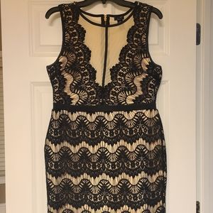 Women's Rue21 Black and Nude Lace Formal Dress Size L Large